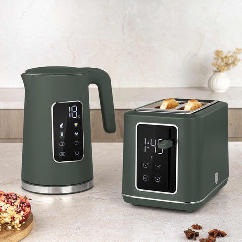  BH/9665, Tostadora digital, Verde mate, Tostadora eléctrica, Tostadora de dos rebanadas, Electrodomésticos de cocina