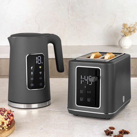 BH/9666, Tostadora digital, Antracita Mate, Tostadora eléctrica, Tostadora de dos rebanadas, Electrodomésticos de cocina