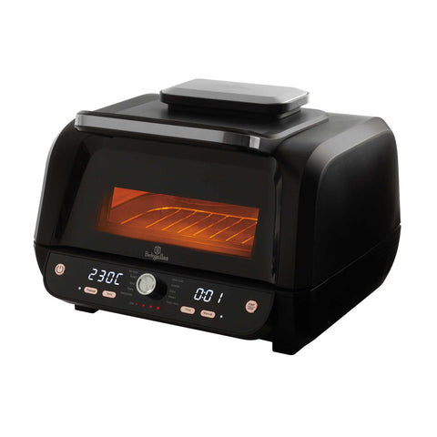 BH/9668, Parrilla de aire con ventana 12 en 1, Negra, Oro rosa, Parrilla de aire, Eléctrica, Parrilla de aire digital con ventana, Parrillas y barbacoa