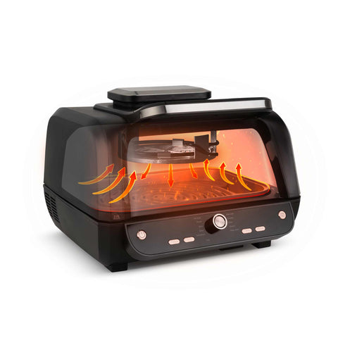 BH/9668, Parrilla de aire con ventana 12 en 1, Negra, Oro rosa, Parrilla de aire, Eléctrica, Parrilla de aire digital con ventana, Parrillas y barbacoa