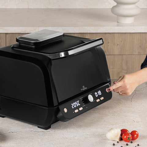 BH/9668, Parrilla de aire con ventana 12 en 1, Negra, Oro rosa, Parrilla de aire, Eléctrica, Parrilla de aire digital con ventana, Parrillas y barbacoa