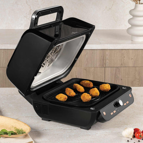 BH/9668, Parrilla de aire con ventana 12 en 1, Negra, Oro rosa, Parrilla de aire, Eléctrica, Parrilla de aire digital con ventana, Parrillas y barbacoa