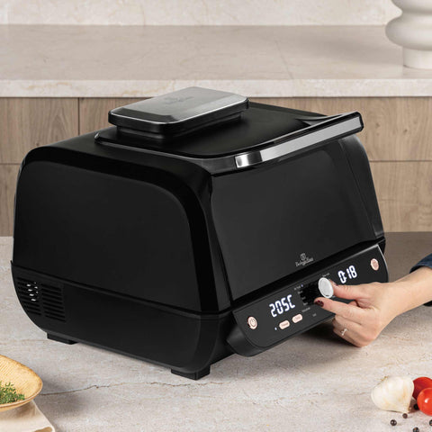 BH/9668, Parrilla de aire con ventana 12 en 1, Negra, Oro rosa, Parrilla de aire, Eléctrica, Parrilla de aire digital con ventana, Parrillas y barbacoa