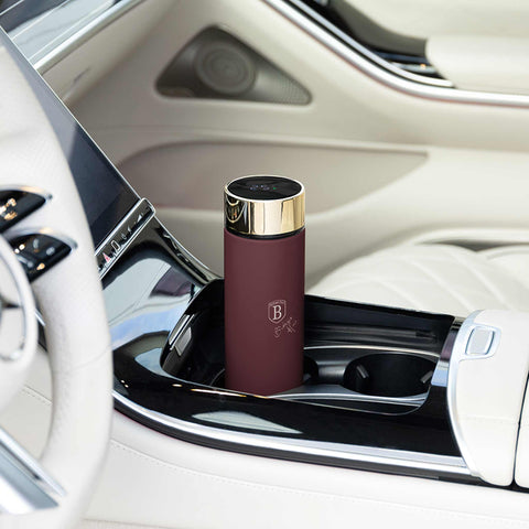  BH/9678, Botella con pantalla LED de temperatura 0,5L, Burdeos mate, botella, botella deportiva, botella de agua, frasco, pantalla LED, almacenamiento de alimentos, botella