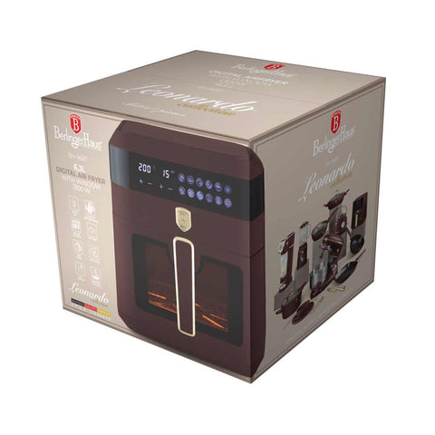  BH/9687, Freidora de aire 6,3L con ventana visible, Burdeos mate, freidora de aire, eléctrica, freidora de aire digital, freidora de aire, freidora de aire sin aceite, freidora de aire con ventana, electrodomésticos de cocina