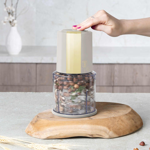  BH/9688, Picadora 2 en 1, Crema, mini picadora, eléctrica, picadora, picadora de alimentos, picadora de verduras, picadora de ajo, Utensilios de cocina, Rebanadora y picadora