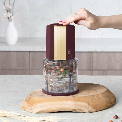  BH/9689, Picadora 2 en 1, Burdeos, minipicadora, eléctrica, picadora, picadora de alimentos, picadora de verduras, picadora de ajo, utensilios de cocina, rebanadora y picadora