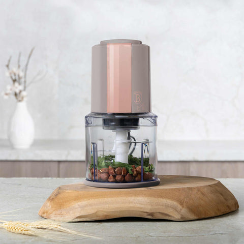  BH/9690, Picadora 2 en 1, color topo mate, minipicadora, eléctrica, picadora, picadora de alimentos, picadora de verduras, picadora de ajo, utensilios de cocina, rebanadora y picadora