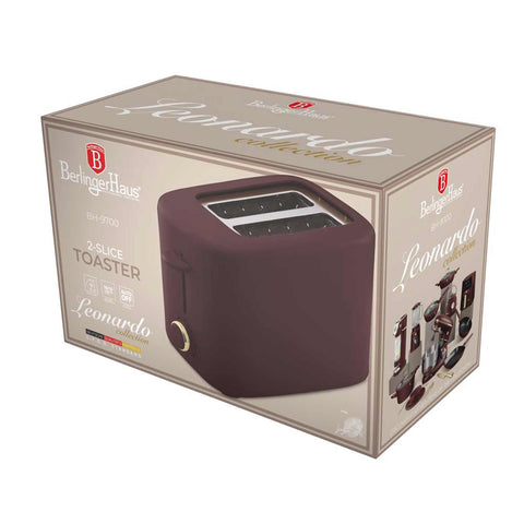  BH/9700, Tostadora con tapa, Burdeos mate, Tostadora eléctrica, Tostadora, Dos rebanadas, Ranura ancha, Electrodomésticos de cocina