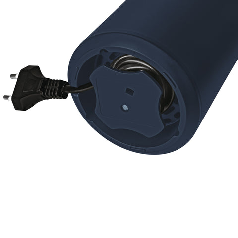 Product image of Electric coffee grinder. Part of the Deep Sea Collection . Features: • Power: 150 W • 220V-240V 50/60 Hz • Stainless steel bowl • Stainless steel blades • Color: mat blue. (Studio view). Official Berlinger Haus product, boosted by Promintra sl.