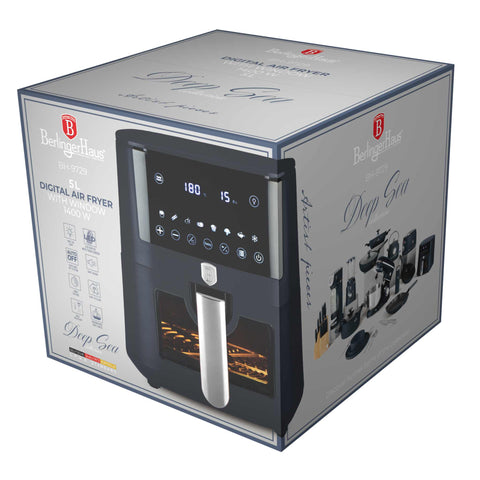  BH/9729, Freidora de aire de 5 l con ventana visible, Azul mate, Freidora de aire, Eléctrica, Freidora de aire digital, Freidora de aire sin aceite, Freidora de aire con ventana, Electrodomésticos de cocina