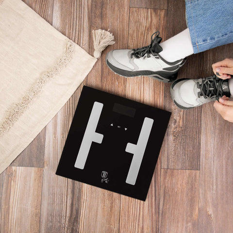BH/9734, BH/9102, Báscula digital de baño BODYFAT de vidrio con capacidad de 180 kg, color negro, báscula de baño con grasa corporal, eléctrica/batería, báscula de baño digital, báscula de grasa corporal, accesorios de cocina, báscula de baño