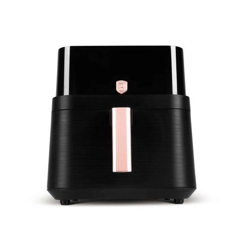 BH/9748, Freidora de aire de 7,2 L con ventana visible, color negro y oro rosa, eléctrica, digital, sin aceite, con ventana, electrodomésticos de cocina
