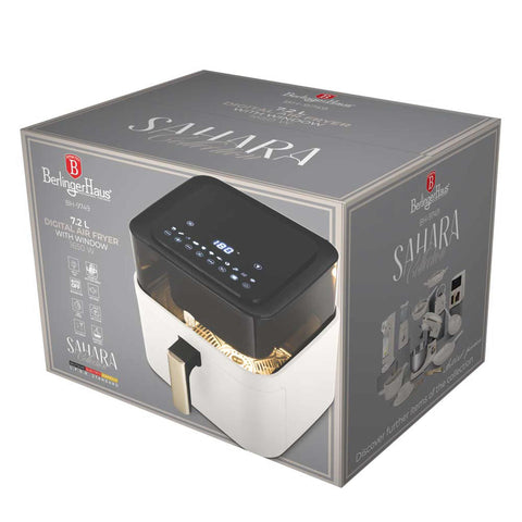  BH/9749, Freidora de aire de 7,2 L con ventana visible, color crema mate, freidora de aire eléctrica, freidora de aire digital, freidora de aire sin aceite, freidora de aire con ventana, electrodomésticos de cocina