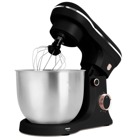 Product image of Kitchen machine. Part of the Black Rose Collection . Features: • Material: stainless steel, plastic • 1500 W, 220-240V, 50/60 Hz • Include: • 18/10 stainless steel bowl 5L • Non-stick dough hook • Non-stick bea.... (Studio view). Official Berlinger Haus product, boosted by Promintra sl.