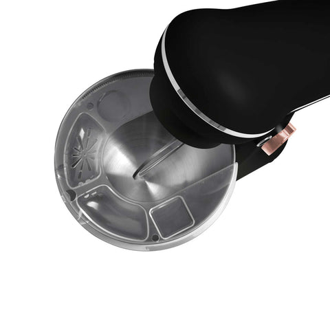 Product image of Kitchen machine. Part of the Black Rose Collection . Features: • Material: stainless steel, plastic • 1500 W, 220-240V, 50/60 Hz • Include: • 18/10 stainless steel bowl 5L • Non-stick dough hook • Non-stick bea.... (Studio view). Official Berlinger Haus product, boosted by Promintra sl.