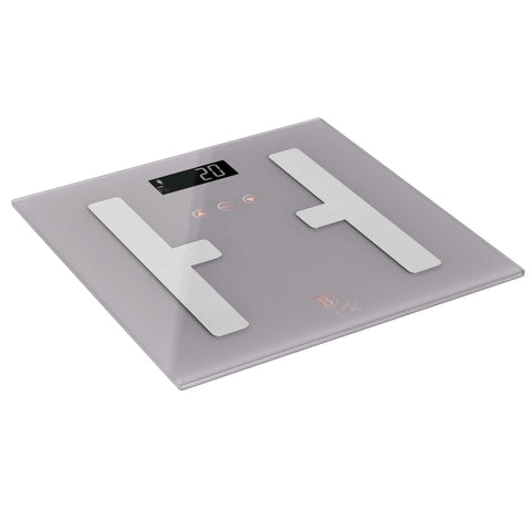 Báscula de baño digital, báscula de grasa corporal, eléctrica, batería, báscula de baño de grasa corporal, gris topo mate, NUEVA, BH/9757