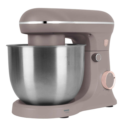 Product image of Kitchen machine. Part of the Taupe Collection . Features: • Material: stainless steel, plastic • 1500 W, 220-240V, 50/60 Hz • Include: • 18/10 stainless steel bowl 5L • Non-stick dough hook • Non-stick bea.... (Studio view). Official Berlinger Haus product, boosted by Promintra sl.