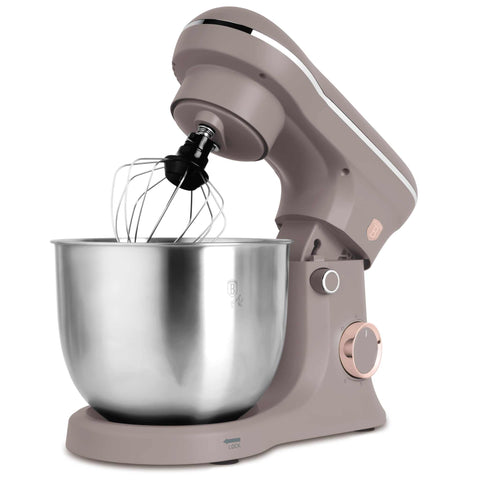 Product image of Kitchen machine. Part of the Taupe Collection . Features: • Material: stainless steel, plastic • 1500 W, 220-240V, 50/60 Hz • Include: • 18/10 stainless steel bowl 5L • Non-stick dough hook • Non-stick bea.... (Studio view). Official Berlinger Haus product, boosted by Promintra sl.