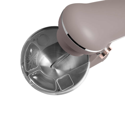 Product image of Kitchen machine. Part of the Taupe Collection . Features: • Material: stainless steel, plastic • Rated input power: 600 W • 220-240V, 50/60 Hz • Include: • 18/10 stainless steel bowl 5L • Non-stick dough h.... (Studio view). Official Berlinger Haus product, boosted by Promintra sl.