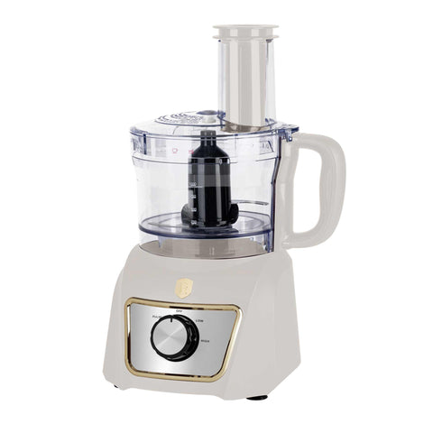 Product image of 8in1 food processor. Part of the Sahara Collection . Features: • Material: stainless steel, plastic • Voltage: 220-240V 50-60Hz • Power: 500W • Included: • stainless steel chopper blade • 2-side stainless steel.... (Studio view). Official Berlinger Haus product, boosted by Promintra sl.