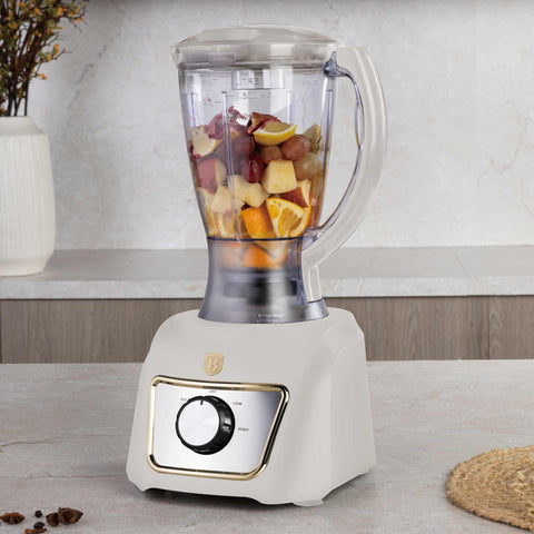 Product image of 8in1 food processor. Part of the Sahara Collection . Features: • Material: stainless steel, plastic • Voltage: 220-240V 50-60Hz • Power: 500W • Included: • stainless steel chopper blade • 2-side stainless steel.... (Studio view). Official Berlinger Haus product, boosted by Promintra sl.