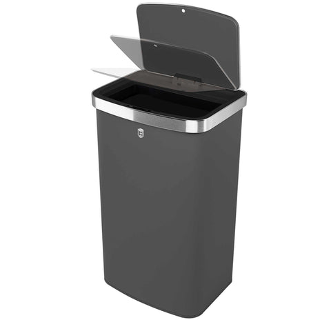 Product image of Sensor bin 60L. Part of the Anthracite Collection . Features: • Material: steel • Size: 65*38,5*28,5 cm, 60L • Power: 4 pcs AA battery (not included) • Color: matt anthracite. (Studio view). Official Berlinger Haus product, boosted by Promintra sl.