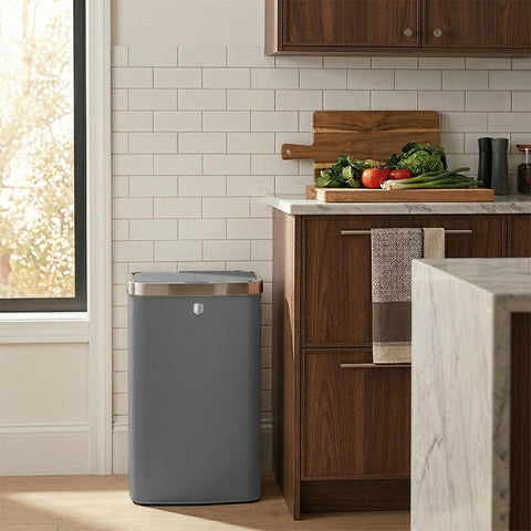 Product image of Sensor bin 60L. Part of the Anthracite Collection . Features: • Material: steel • Size: 65*38,5*28,5 cm, 60L • Power: 4 pcs AA battery (not included) • Color: matt anthracite. (Studio view). Official Berlinger Haus product, boosted by Promintra sl.