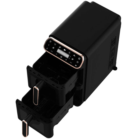  BH/9802, Freidora de aire de doble cesta 5,5+5,5L con ventanas visibles, Negro, Oro rosa, freidora de aire doble, eléctrica, freidora de aire digital, freidora de aire, freidora de aire sin aceite, freidora de aire de doble cesta, freidora de aire con ventana, Electrodomésticos de cocina, Freidora de aire