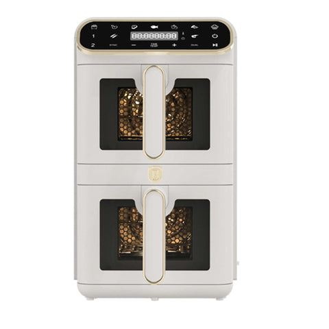 BH/9803, Freidora de aire de doble cesta 5,5+5,5L con ventanas visibles, Crema Mate, freidora de aire doble, eléctrica, freidora de aire digital, freidora de aire, aceite, freidora sin aceite, freidora de aire de doble cesta, freidora de aire con ventana, Electrodomésticos de cocina, Freidora de aire