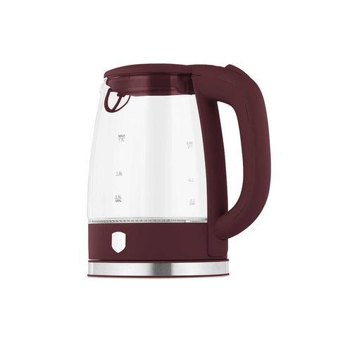 Product image of Electric glass kettle. Part of the Leonardo Collection . Features: • Material: stainless steel, borosilicate glass and plastic • Capacity: 1,7L • Voltage: 220-240V,50/60Hz • Power: 1850-2200W • Size: 22,3*16,1*24,2.... (Studio view). Official Berlinger Haus product, boosted by Promintra sl.