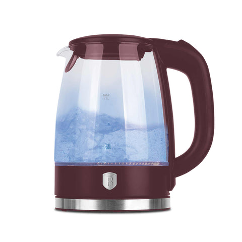 Product image of Electric glass kettle. Part of the Leonardo Collection . Features: • Material: stainless steel, borosilicate glass and plastic • Capacity: 1,7L • Voltage: 220-240V,50/60Hz • Power: 1850-2200W • Size: 22,3*16,1*24,2.... (Studio view). Official Berlinger Haus product, boosted by Promintra sl.