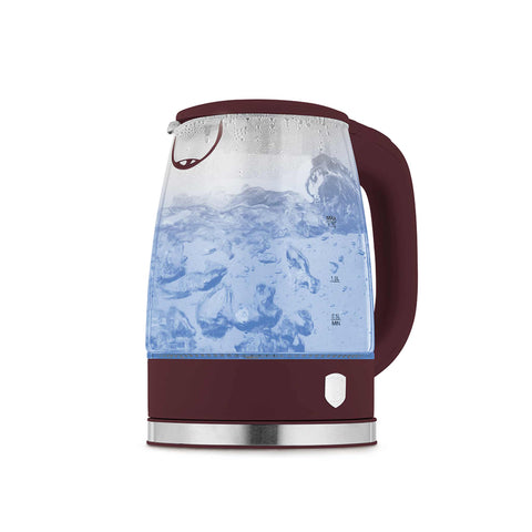 Product image of Electric glass kettle. Part of the Leonardo Collection . Features: • Material: stainless steel, borosilicate glass and plastic • Capacity: 1,7L • Voltage: 220-240V,50/60Hz • Power: 1850-2200W • Size: 22,3*16,1*24,2.... (Studio view). Official Berlinger Haus product, boosted by Promintra sl.