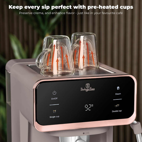  BH/9846, Cafetera digital 3 en 1, color topo mate, cafetera expreso, eléctrica, cafetera eléctrica, cafetera expreso con espumador de leche, electrodomésticos, cafetera