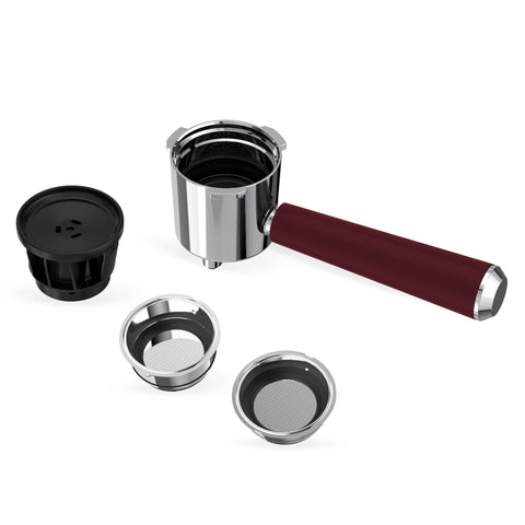 Product image of Digital espresso coffee maker 3in1. Part of the Leonardo Collection . Features: • Material: stainless steel • Power: 950 W • Voltage: 220-240V 50/60 Hz • 1L water tank • 1 and 2 cup filter • 2 in 1 plastic spoon with tamper • S.... (Studio view). Official Berlinger Haus product, boosted by Promintra sl.