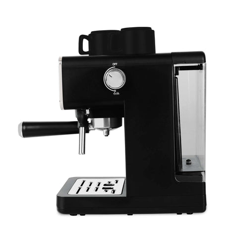 Product image of Digital espresso coffee maker 3in1. Part of the Black Vantage Collection/Matte Black Collection/Black Silver Collection . Features: • Material: stainless steel • Power: 950 W • Voltage: 220-240V 50/60 Hz • 1L water tank • 1 and 2 cup filter • 2 in 1 plastic spoon with tamper • S.... (Conceptual view). Official Berlinger Haus product, boosted by Promintra sl.