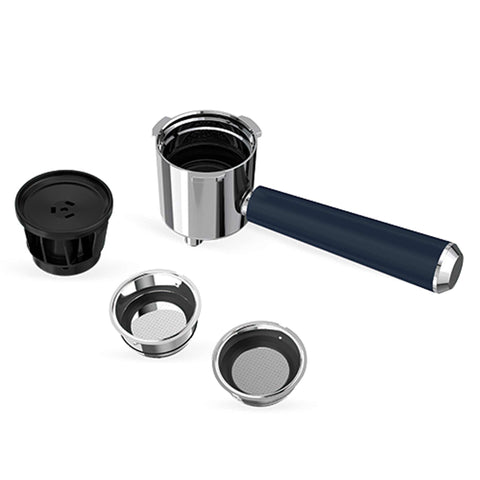 Product image of Digital espresso coffee maker 3in1. Part of the Deep Sea Collection . Features: • Material: stainless steel • Power: 950 W • Voltage: 220-240V 50-60 Hz • 1L water tank • 1 and 2 cup filter • 2 in 1 plastic spoon with tamper • S.... (Conceptual view). Official Berlinger Haus product, boosted by Promintra sl.