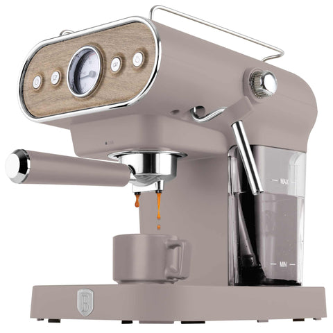BH/9856, Cafetera, cafetera eléctrica, cafetera espresso, Cafetera espresso 3 en 1, cafetera espresso con espumador de leche, Colección Nórdica Taupe, color topo mate, de madera, ekitchen, electrodomésticos de cocina, eléctrica, Kitchen Appliances, Taupe Nordic Collection