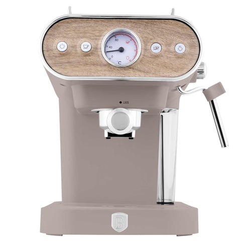  BH/9856, Cafetera espresso 3 en 1, Color topo mate, Madera, Cafetera espresso, Eléctrica, Cafetera eléctrica, Cafetera espresso con espumador de leche, Electrodomésticos, Cafetera