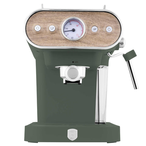  BH/9857, Cafetera espresso 3 en 1, Verde mate, Madera, Cafetera espresso, Eléctrica, Cafetera eléctrica, Cafetera espresso con espumador de leche, Electrodomésticos, Cafetera