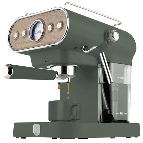  BH/9857, Cafetera espresso 3 en 1, Verde mate, Madera, Cafetera espresso, Eléctrica, Cafetera eléctrica, Cafetera espresso con espumador de leche, Electrodomésticos, Cafetera