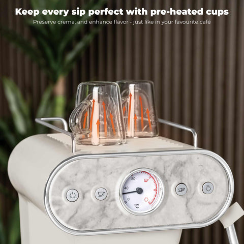  BH/9859, Cafetera espresso 3 en 1, Crema Mate, Mármol, cafetera espresso, eléctrica, cafetera eléctrica, cafetera espresso con espumador de leche, Electrodomésticos, Cafetera