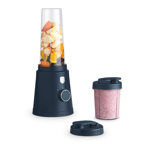 Product image of Smoothie maker. Part of the Deep Sea Collection . Features: • Material: stainless steel, plastic • Power: 320 W • 220-240 V 50/60 Hz • 2 pcs takeaway jar with lid: 300 ml and 600 ml • Length of power cord: 8.... (Studio view). Official Berlinger Haus product, boosted by Promintra sl.