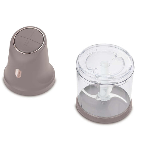  BH/9888, Picadora 2 en 1, color topo mate, minipicadora, eléctrica, picadora, picadora de alimentos, picadora de verduras, picadora de ajo, utensilios de cocina, rebanadora y picadora