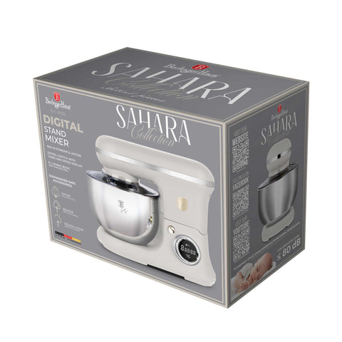 Product image of Kitchen machine. Part of the Sahara Collection . Features: • Material: stainless steel, plastic • 1500 W, 220-240V, 50/60 Hz • Include: • 18/10 stainless steel bowl 6L • Non-stick dough hook • Non-stick bea.... (Studio view). Official Berlinger Haus product, boosted by Promintra sl.