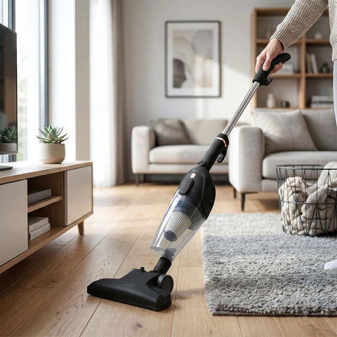 Product image of 4in1 corded vacuum cleaner with water function. Part of the Black Rose Collection . Features: • 220-240V, 50/60Hz, 600 W • Vacuum >10Kpa super powerful suction • Accessories: • 2 in 1 brush • Crevice tool • Sofa brush • Water tank • Mop pad .... (Studio view). Official Berlinger Haus product, boosted by Promintra sl.