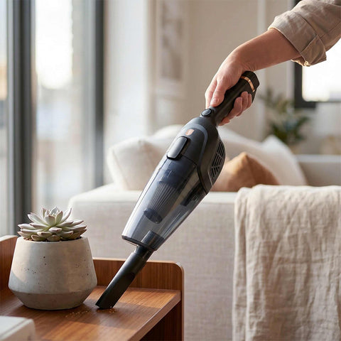 Product image of 4in1 corded vacuum cleaner with water function. Part of the Black Rose Collection . Features: • 220-240V, 50/60Hz, 600 W • Vacuum >10Kpa super powerful suction • Accessories: • 2 in 1 brush • Crevice tool • Sofa brush • Water tank • Mop pad .... (Studio view). Official Berlinger Haus product, boosted by Promintra sl.