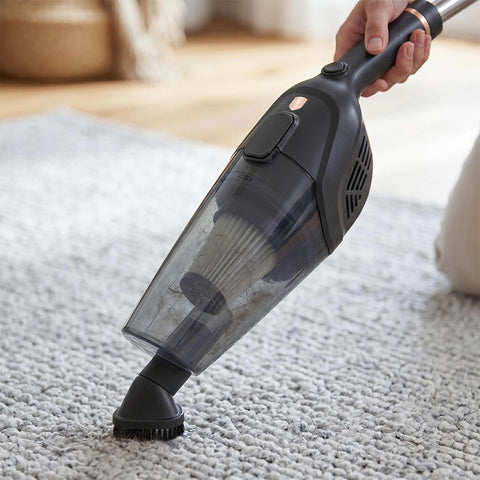 Product image of 4in1 corded vacuum cleaner with water function. Part of the Black Rose Collection . Features: • 220-240V, 50/60Hz, 600 W • Vacuum >10Kpa super powerful suction • Accessories: • 2 in 1 brush • Crevice tool • Sofa brush • Water tank • Mop pad .... (Studio view). Official Berlinger Haus product, boosted by Promintra sl.