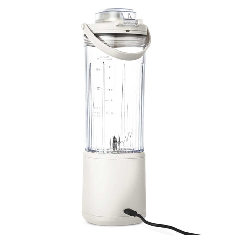 Product image of Cordless portable blender. Part of the Sahara Collection . Features: • Material: stainless steel, plastic • Power: 110 W • Capacity: 400 ml • Rechargeable battery: 2000mAh, 7,4 V • Charging time: 3 hours • Accessorie.... (Studio view). Official Berlinger Haus product, boosted by Promintra sl.