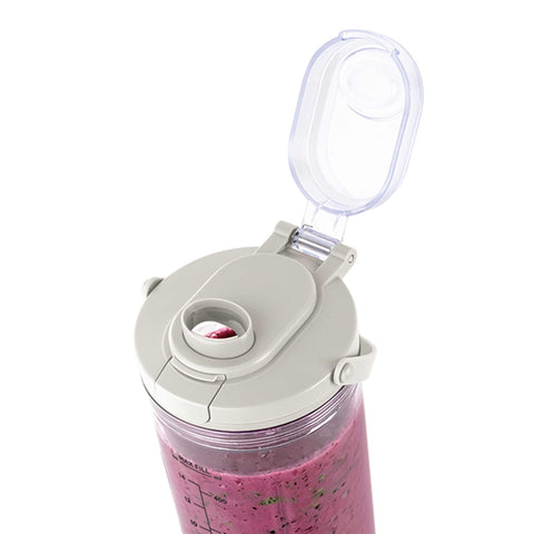 Product image of Cordless portable blender. Part of the Sahara Collection . Features: • Material: stainless steel, plastic • Power: 110 W • Capacity: 400 ml • Rechargeable battery: 2000mAh, 7,4 V • Charging time: 3 hours • Accessorie.... (Studio view). Official Berlinger Haus product, boosted by Promintra sl.